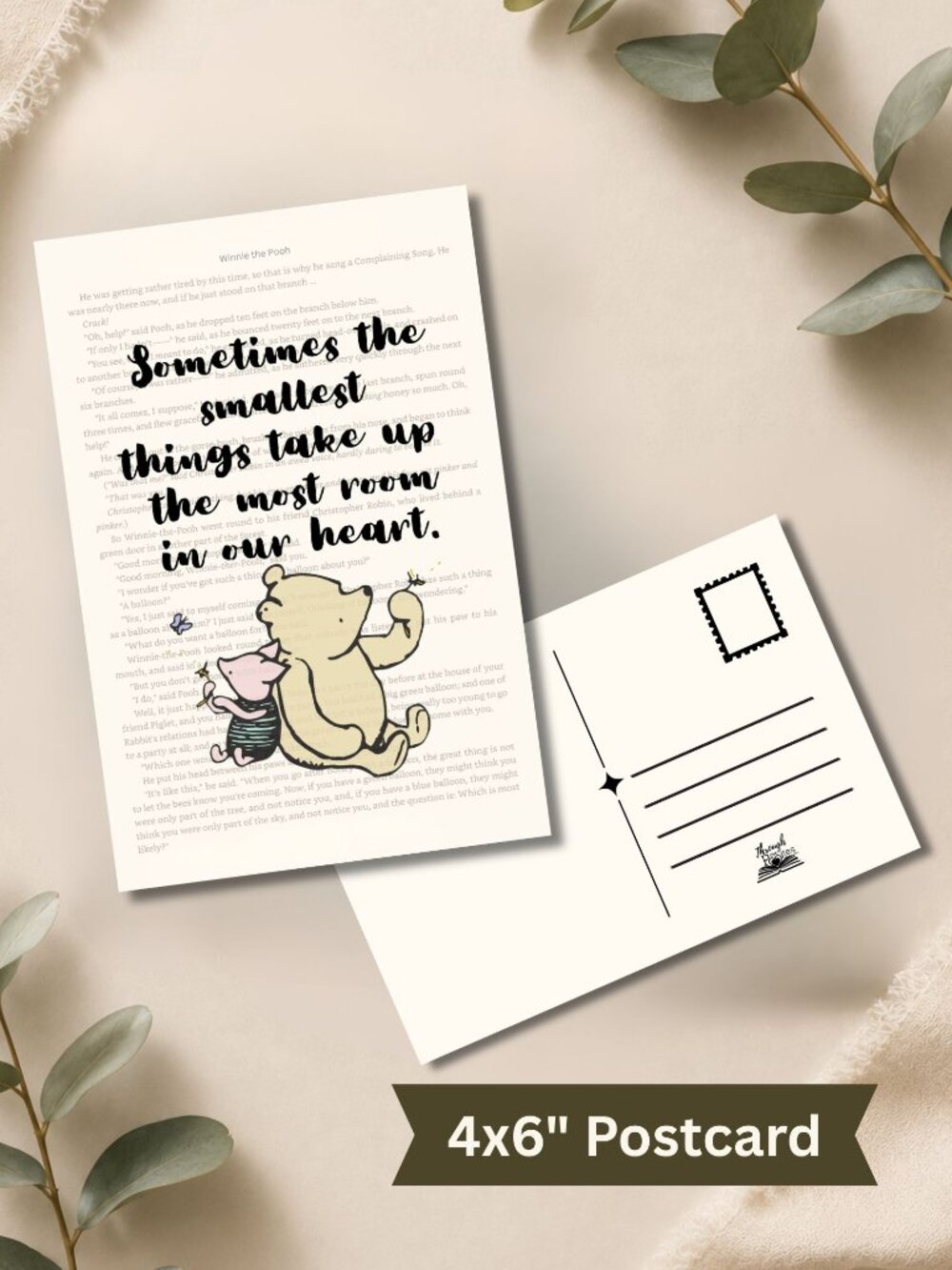 Winnie the Pooh Book Page Postcard Mini Art Print
